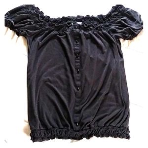 Off the shoulder black shirt